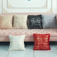 Plush Gold Stamp Square Pillow Case Throw Pillow Case Cushion Cover 43x43cm Sofa Pillow Cover