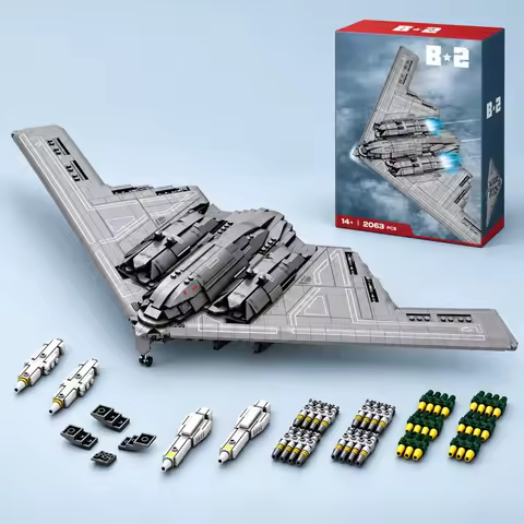 2063pcs B2 Stealth Bomber Aircraft Technical Building Blocks, Fine Detail Large Desktop Decor, Holid