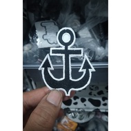 HITAM Black Boat Anchor Embroidered Patch Emblem