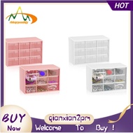 【rbkqrpesuhjy】2 Pcs Small Drawer Organizer 9 Drawer Toolbox Mini Drawer Organizer with Clear Drawers Desktop Storage Box