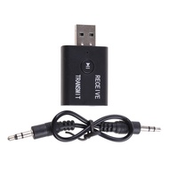 Bluetooth-compatible5.0ตัวรับเครื่องส่งสัญญาณเสียงขนาดเล็กไร้สาย USB เพลงในรถ
