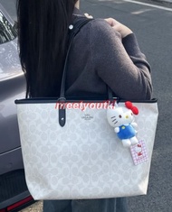 Coach包蔻馳托特包city33冰川白拼藍雙面款子母包購物袋手提單肩