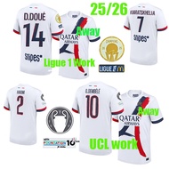 25/26 PSG O.DEMBELE soccer clothes 25/26 paris-Away Jerseys D.DOUE KVARATSKHELIA O.DEMBELE HAKIMI VI