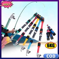 Portable Spinning Telescopic Fishing Rod 4 Colors fishing rod For Freshwater/Saltwater Shrimp Fishing (1.8M/6ft)