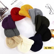 Beanie Hat Topi Streetwear Unisex Knitted Skullcap Hat Binnie Cap Roll Up Edge Trendy Cap 潮流棉织冷帽