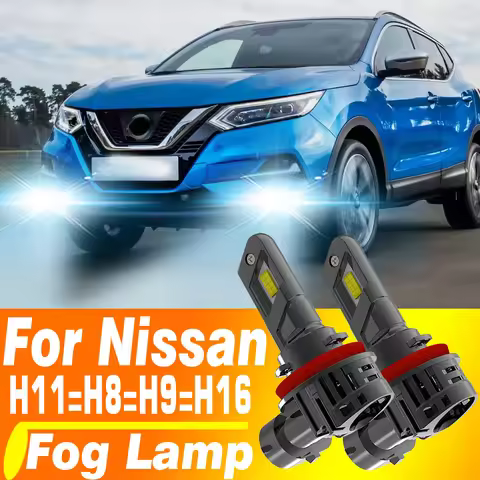 2x H11 H8 H16 H9 LED Canbus Car Bulb 12V 55W Fog Light Headlight Driving Running Lamp for Nissan Qas