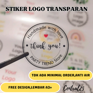 STICKER STIKER LABEL CUSTOM LOGO JUALAN MAKANAN PRODUK KEMASAN SENDIRI TRANSPARAN BENING ANTI AIR IS