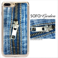【Sara Garden】客製化 軟殼 蘋果 iphone7plus iphone8plus i7+ i8+ 手機殼 保護套 全包邊 掛繩孔 丹寧牛仔拉鍊