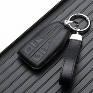 Leather Car Key Case Remote Cover Shell Holder Protection Bag Chain Fob For Hongqi HS5 HS7 H9 H5 E-H