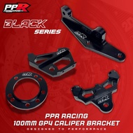 PPR RACING 100MM GP4 CALIPER BRACKET BLACK SERIES SIAP BRACKET SKRU BUSH