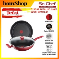 tefal so chef non stick wok pan with glass lid G13598 32cm G1359895 l induction pot l kuali periuk l