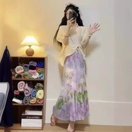 Japanese original Issey Miyake European Goods High-grade Small Dress Age-reducing Professional Purpl