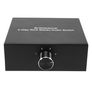 TECHCHIP-4-Way Stereo L/R Sound Channel Bi-Directional Audio Switcher 1 in 4 Out /4 in 1 Out Audio S
