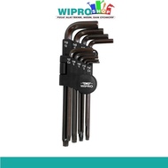 Wipro L Key Set 9Pcs PM319 Hex Combination (2.5, 3, 4, 5, 5.5, 6, 7, 8, 10 mm) + Torx Hole (T10, T15