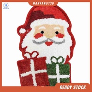 [wanyang7su.ph] Christmas Bathroom Rug,Christmas Santa Claus Bath Rug Non-Slip Back Water Absorbent,