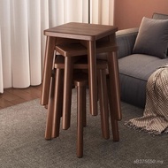 Durable Eating Chair Walnut Dining Chair High Bench Dining Table Guest Stackable Stool Household Spa