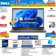 Dell Latitude 7330 Intel Core i7 12Gen TOUCH, 13.3" FHD, GPU Intel IRIS, WINS 11, 16GBRAM, NVMeSSD, 
