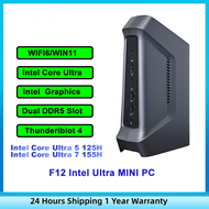 F12 Intel Ultra 7 165H/155H Ultra5 125H MINI PC DDR5 M.2 PCIE SSD Thunderbolt4 Intel Arc GPU Gaming