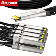 AMPCOM QSFP-DD PAM4 400G ถึง8X50G สายต่อพ่วงโดยตรงแบบพาสซีฟสายทองแดงสองชั้น DAC 400G ถึง8X50G สำหรับ