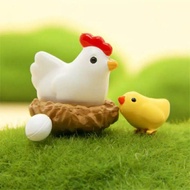 4pcs [1 set] miniature resin display family chicken family chicken decoration architect diorama mode