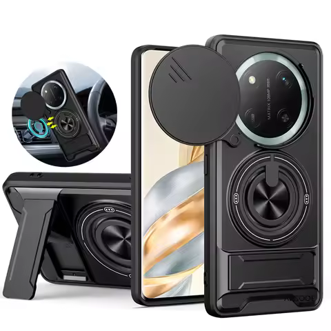 Funda for Honor X9C 5G Case Rotatable Slide Camera Protection Ring Stand Shockproof Cover Capa for H
