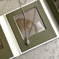 中古正品Givenchy紀梵希愛心皓石鍍銀項鏈 古董首飾 送禮