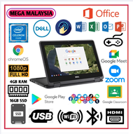 DELL 11 3189 X360 Degree Touch Screen Intel Celeron N3060 4GB RAM + 16GB SSD 11.6 Display Size || Google Playstore Chromebook Laptops/Chrome OS