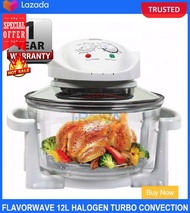 Flavorwave 12l Halogen Turbo Convection Oven W/ Glass Bowl Pelbagai Fungsi Ketuhar Oven Penggoreng U