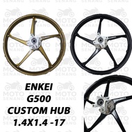 ENKEI Y15ZR SPORT RIM CUSTOM HUB G500 SP500 BROWN BLACK HITAM KILAT 1.4/1.4 17INCH 5 BATANG HUB BULA