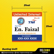 Bunting Unifi ready design iklan bunting unifi gegantung unifi