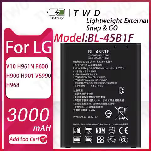 BL-45B1F Battery For LG V10 H961N F600 H900 H901VS990 H968 Batteries New High Quanlity