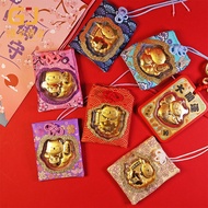 ST/🌟Yushou, Same Style as Zhou's Family Gold999Pure Gold Charm Lucky Cat Tiger Year Lucky Backpack Automobile Hanging Or