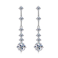 Moissanite Dangle Earrings for Women, 925 Sterling Silver Moissanite Diamond Short Long Drop Earring