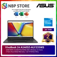 Asus VivoBook 14 A1405Z-ALY235WS /A1405Z-ALY236WS 14'' FHD Laptop ( i5-12500H, 16GB, 512GB SSD, Intel, W11, HS )