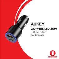 AUKEY CC-Y18S Dual (USB-C/USB-A) LED 36W Car Charger