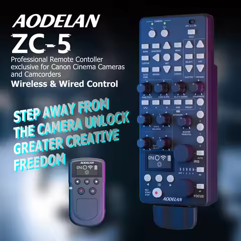 AODELAN ZC-5 650FT Wireless Multifunctional Remote Controller for Canon IRIS FOCUS ZOOM ISO OSD ND a