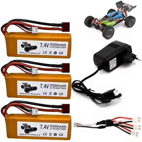7.4V 3500mAh Lipo Battery Charger Sets for Wltoys 144001 124016 124017 144002 Car battery 2s 7.4v fo
