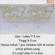 TOPPER ITS a Girl / ITS BOY ACRYLIC ITSGUS a Girl ACRYLIC ITS/ a BOY CAKE TOPPER/ BABY SHOWER/ CAKE 