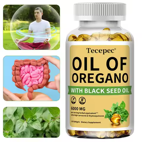 Oil of Oregano with Black Seed Oil, 2 in 1 Oregano Supplement for Immune Health, Digestive Health, N