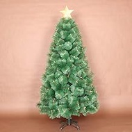 Decoration Pvc Christmas Tree 6Ft 240 Hinged Tips Artificial Pine Needle Christmas Tree Unlit Premium Green Full Tree With Top Star Metal Stand-180Cm (6Ft) Commemoration Day