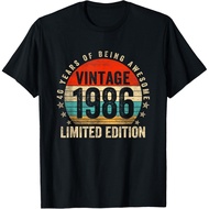 Men's cotton T-shirt 40 Years Old Vintage Born In 1986 Funny 40th Birthday Gifts T-Shirt