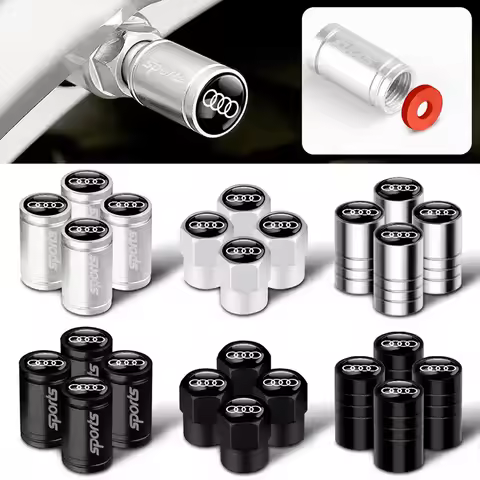Alloy Car Valve Cap Wheel Valves Dust Cover Accessories For Audi Sline A4 A3 A6 TT S4 S5 S6 A1 A2 A5