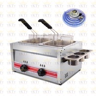 TKTT 16 Liter Commercial Double Gas Deep Fryer / Stainless Steel Deep Fryer / Commercial Double Tank