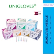 UNIGLOVES Disposable Sterile Needle, 100's - 18G/21G/23G/24G/25G/27G - Jarum Picagari / Needle Syrin