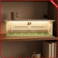 [leipupa] 1:64 Diecast Display Case Transparent Front Themed Diorama Display Clear Sides Diecast Gar
