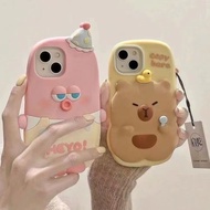 Creative Funny Kapibara iPhone Case iPhone Protective Case Capybara Silicone Phone Case Cartoon Cute