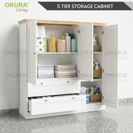 [CLEARANCE] OKURA 5-Tier Storage Cabinet Multipurpose Organizer Cabinet Storage Drawer Baju Rak Kabi