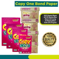(5reams/box) Copy One 70gsm Copy Paper Short | A4 | Long