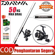 DAIWA Fishing Rod Set Spinning Reel Rod Joran Pancing 1 Set Surf Fishing Reel