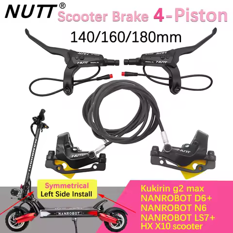 NUTT Electric Scooter Brake 4 Pistons Y-5 Hydraulic Disc Oil Brake 140 160 Rotor For A5 HX-D Kukirin